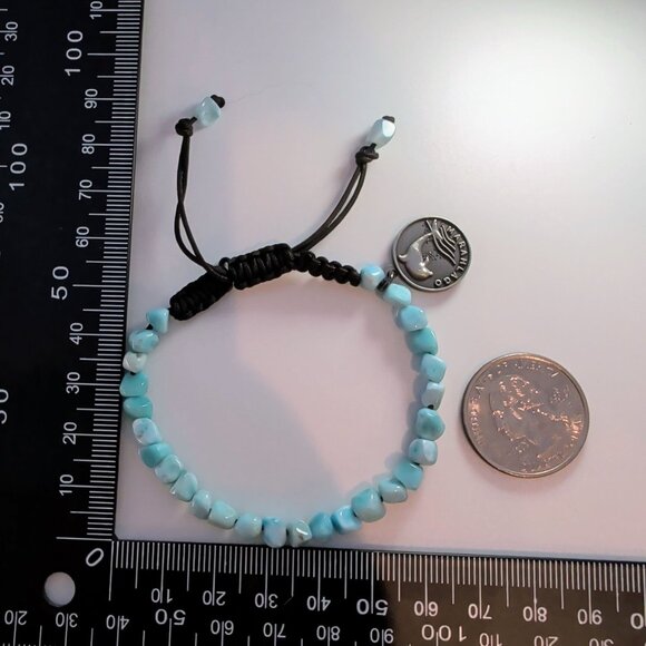 Marahlago Larimar Bracelet With Adjustable Cord & Silver Charm - Picture 7 of 9